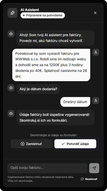 Conversational invoicing assistant